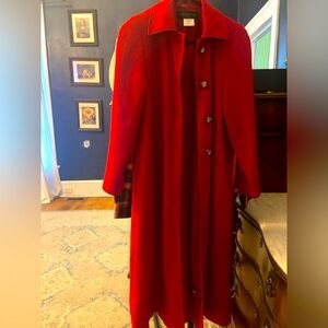 Harve Bernard winter wool red coat